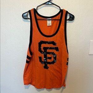 PINK Victoria's Secret Orange Tank Top with Black Accents